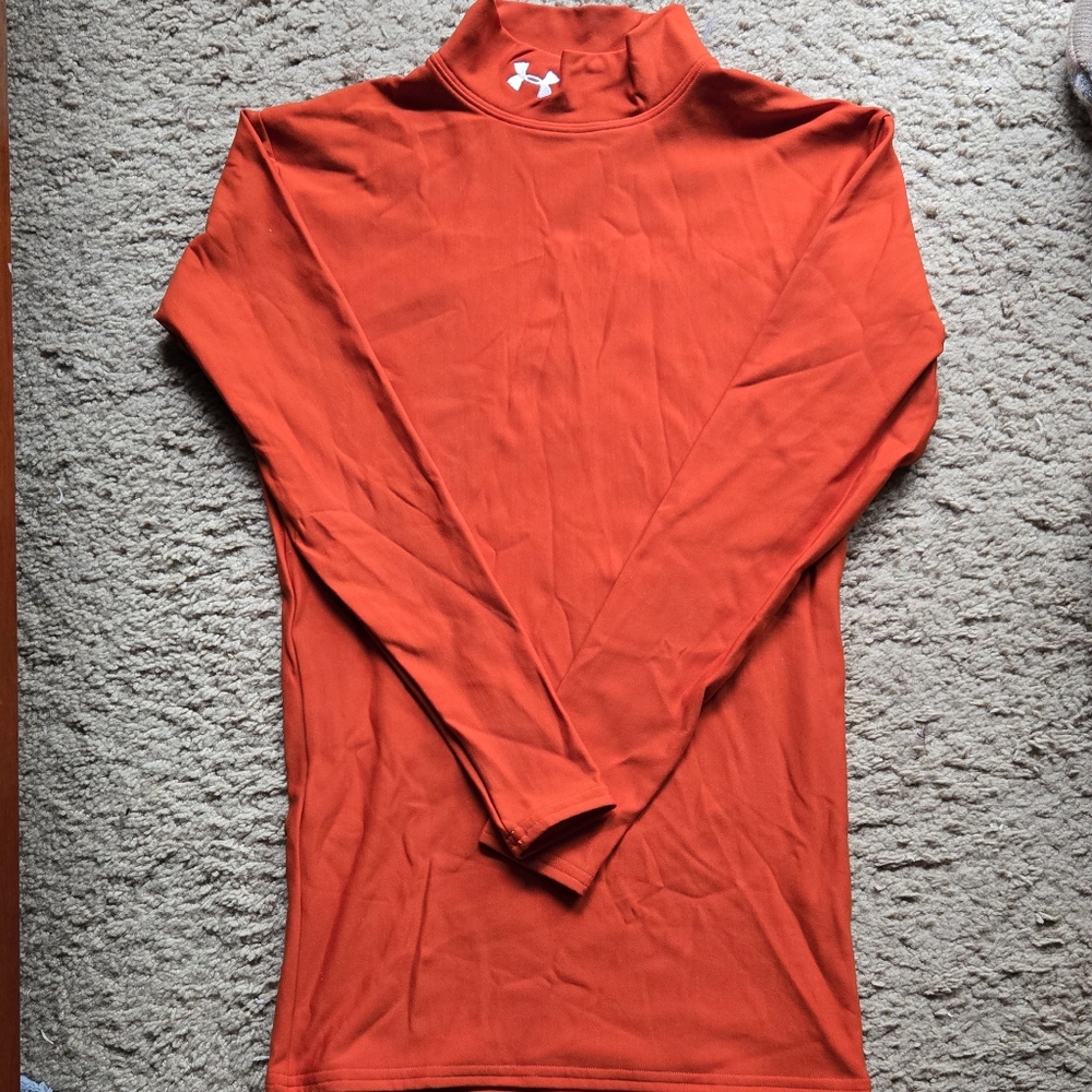 Under Armour Orange Long Sleeve Athletic Shirt Size M